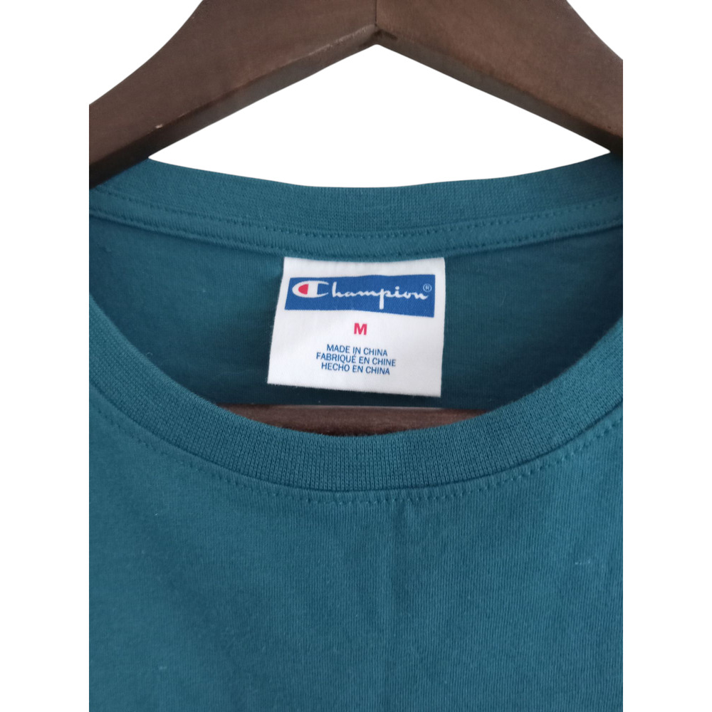 NWT Champion Cropped Heritage Tee in Prestige Blue Size Medium - Picture 3 of 8